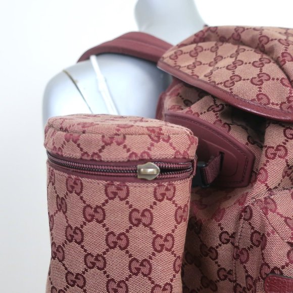 GUCCI ALPINA TREKKING BACKPACK BURGUNDY GG MONOGRAM CANVAS - Picture 2 of 12